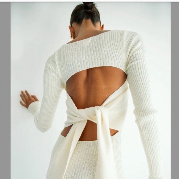 a line dress long sleeve Squire Brown Rib Knit Crew Neck Long Sleeve A-Line Dress